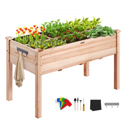 VEVOR Wooden Raised Garden Bed Planter Box 120 x 58 x 76 cm Flower Vegetable Herb