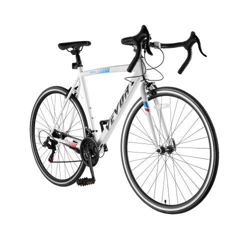 VEVOR Road Bike, 700C Wheels Racing Bike, SHIMANO 21 Speeds Drivetrain City Commuter Road Bicycle, Urban Adult Sport Bicycle with Carbon Steel Frame,