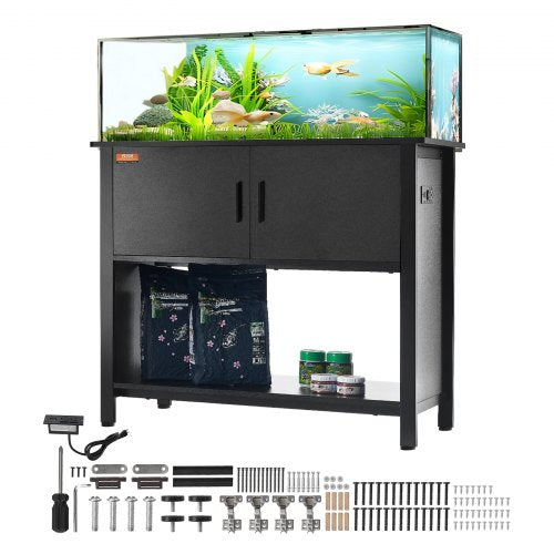 VEVOR Aquarium Stand, 40 Gallon Fish Tank Stand, 36.6 x 18.9 x 31.5 in Steel and MDF Turtle Tank Stand, 335 lbs Load Capacity, Reptile Tank Stand with