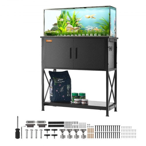 VEVOR Aquarium Stand, 29 Gallon Fish Tank Stand, 28.7 x 16.5 x 30 in Steel and MDF Turtle Tank Stand, 242.5 lbs Load Capacity, Reptile Tank Stand with