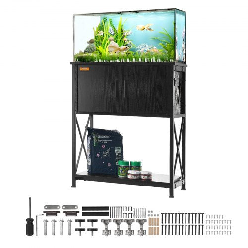 VEVOR Aquarium Stand, 20 Gallon Fish Tank Stand, 25.6 x 16.5 x 31.9 in Steel and MDF Turtle Tank Stand, 167.6 lbs Load Capacity, Reptile Tank Stand wi