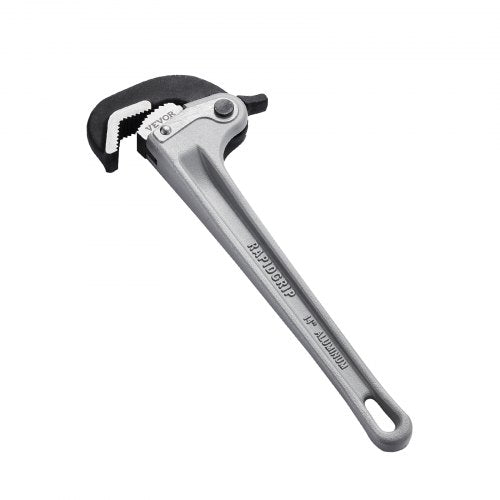 VEVOR Pipe Wrench, 14" Aluminum Straight Pipe Wrench, Automatic Jaw Adjustment, Adjustable Plumbing Wrench, Easy to Carry, Ergonomic Handle, Hangable