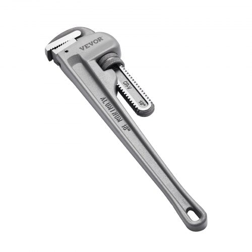 VEVOR Pipe Wrench, 18" Aluminum Straight Pipe Wrench, Adjustable Plumbing Wrench, with High Strength Jaw and Ergonomic Handle, Easy to Carry, Hangable