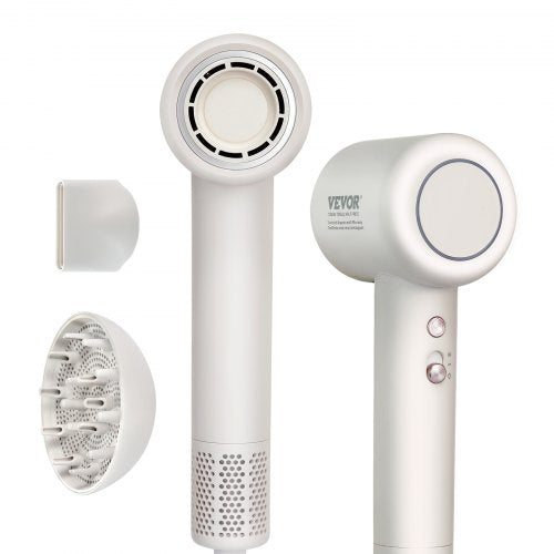 VEVOR High-Speed Hair Dryer with 102,000RPM Brushless Motor, 200 Million Negative Ions Hair Blow Dryer, 3-Color Temp LED Lights & 2 Speeds, Lightweigh