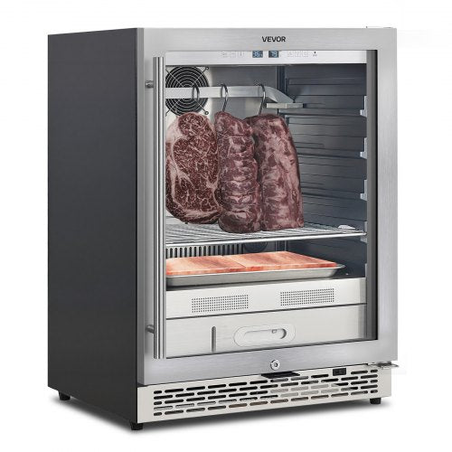 VEVOR 99 LBS Dry Aging Fridge for Steaks, Dry Ager Refrigerator for Meat with Precise Temperature & Humidity Control, Freestanding & Under Counter Bee