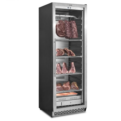 VEVOR 298 LBS Dry Aging Fridge for Steaks, Dry Ager Refrigerator for Meat with Precise Temperature & Humidity Control, Freestanding & Built-in Beef Ag