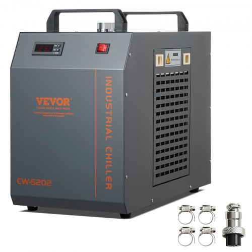 VEVOR Industrial Water Chiller, CW-5202, Industrial Water Cooler Cooling System with Built-in Compressor 7L Water Tank Capacity 18 L-min Max Flow Rate