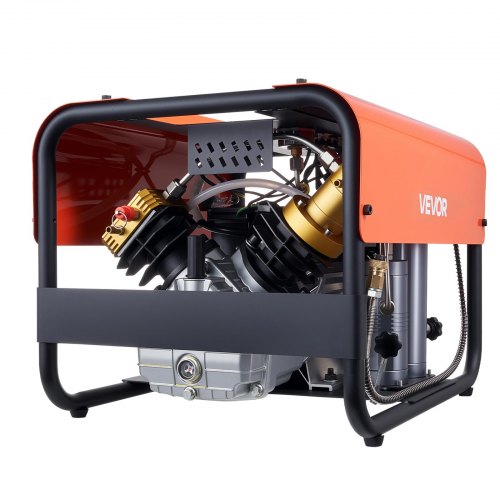 VEVOR PCP Air Compressor, 4500PSI-30Mpa Diving Scuba Tank Air Compressor, Double-Cylinder Auto Stop PCP Diving Compressor with External Water & Fan Co