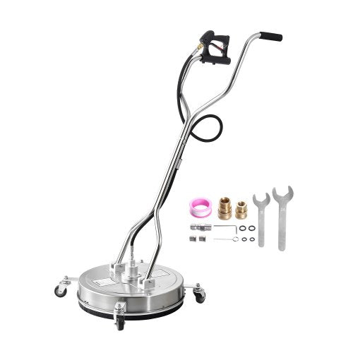 VEVOR 21" Pressure Washer Surface Cleaner, Stainless Steel Pressure Washer Attachments with 4 Wheels, 4500 Max PSI, 3-8 Quick Connector, 2 Spray Nozzl