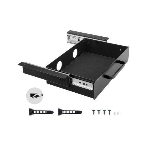 VEVOR 13" Wide Under Desk Drawer Slide Out, Under Desk Mounted Pull-out Drawer Attachment, Hidden Desktop Storage Organizer, Under Table Pencil Drawer