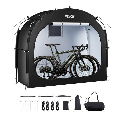 VEVOR Bike Storage Tent, 1 to 2 Bikes, Outdoor Spacious Bike Storage Tent with Ventilated Window, Waterproof Easy-to-Install Bike Tent with High Stren