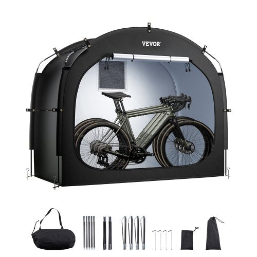 VEVOR Bike Storage Tent, 3 to 4 Bikes, Outdoor Spacious Bike Storage Tent with Ventilated Window, Waterproof Easy-to-Install Bike Tent with High Stren