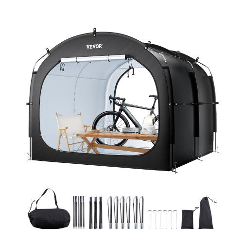 VEVOR Bike Storage Tent, 5 Bikes, Outdoor Spacious Bike Storage Tent with Ventilated Window, Waterproof Easy-to-Install Bike Tent with High Strength F