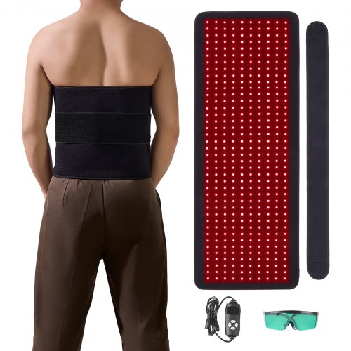 VEVOR Red Light Therapy Mat for Body, 400PCS 3-Chip LED Light Therapy Pad with Controller, 10Hz Pulse, 5-30Min Timer, 660nm Red & 850nm Near Infrared 
