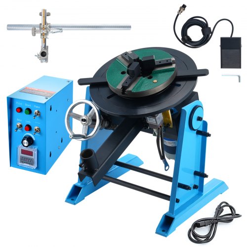 VEVOR Rotary Welding Positioner 30KG, 0-90° Welding Positioning Turntable Table 1-12RPM 80W, with 12.4 Inch 3-Jaw Lathe Chuck & Welding Torch Stand Ho