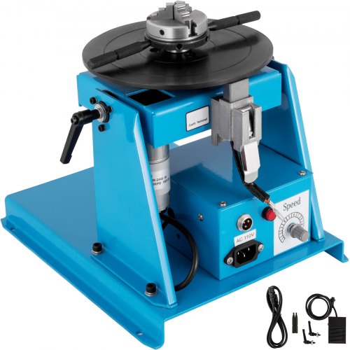 VEVOR 10KG Rotary Welding Positioner Turntable Table 110V Mini 0 to 90° Welding Positioner Positioning Turntable 2.5 Inch 3 Jaw Lathe Chuck 180mm Port