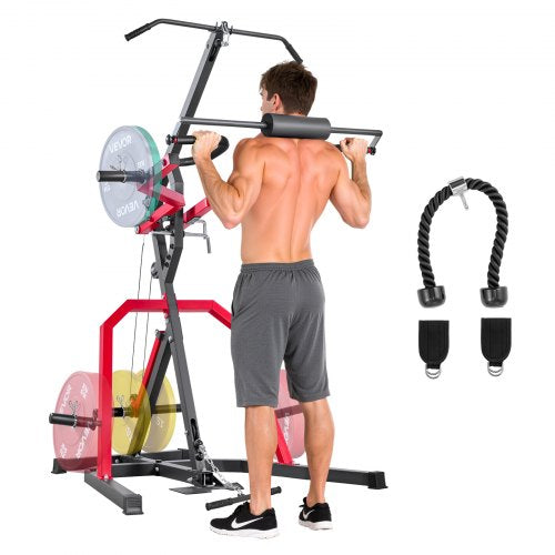 VEVOR Home Gym Equipment, Leverage Gym with 2:1 Ratio LAT Low Row System, Strength Training Machine for Squats Deadlifts Bench Press Bicep Curls, Home
