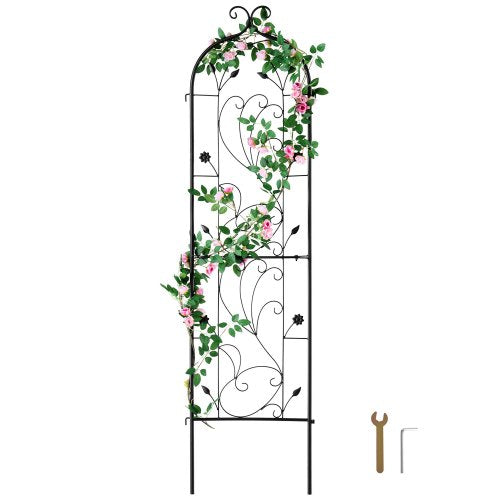 VEVOR Garden Trellis for Climbing Plants, 60 x 15 in, Rustproof Metal Garden Flower Trellis, Outdoor Climbing Rose Trellis Cucumbers Support, Decorati