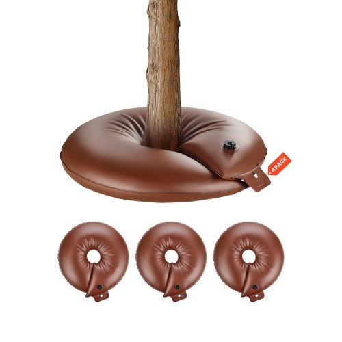 VEVOR Tree Watering Rings, 4 Pcs 16 Gallons Tree Watering Bags, 6-9 Hours Slow Release, Refillable Planting Water Bags, Water Saving, Heavy Duty Water