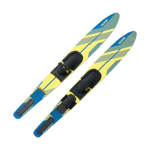 VEVOR Water Skis 150 cm - 59 inch, Water Ski with X-7 Adjustable Horseshoe Bindings & Padded Rear Toe Plate, High-gloss UV Coating Waterskis Combo for