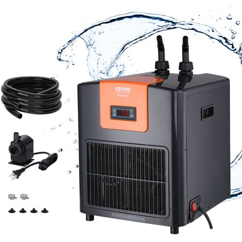 VEVOR Aquarium Chiller, 92 Gal 348 L, 1-4 HP Hydroponic Water Chiller, Quiet Refrigeration Compressor for Seawater and Fresh Water, Fish Tank Cooling