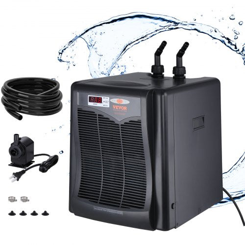 VEVOR Aquarium Chiller, 110 Gal 416 L, 1-3 HP Hydroponic Water Chiller, Quiet Refrigeration Compressor for Seawater and Fresh Water, Fish Tank Cooling