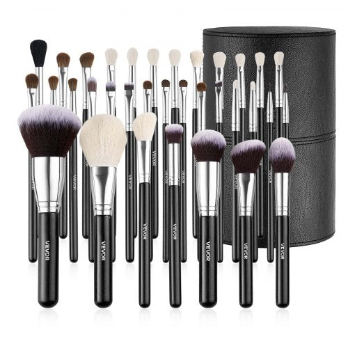 VEVOR 34-Piece Makeup Brush Set, Professional Brushes Kit for Foundation Blending Eyeshadow Concealer Blush - with Soft Bristles, Ergonomic Wood Handl