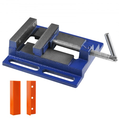 VEVOR Drill Press Vise, 4 inch Heavy-duty Bench Vise, Low-profile Drill Press Vice, 6.6" Jaw Width, 4.33" Jaw Opening, Vise for Drill, Mill, Woodwork,
