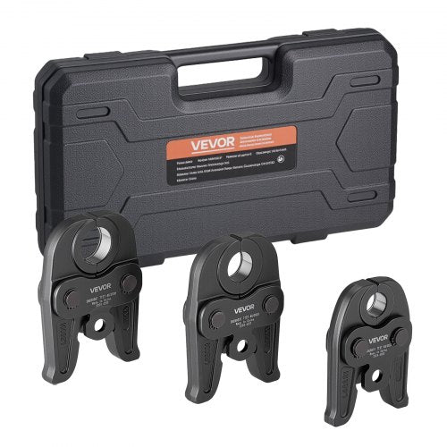 VEVOR MegaPress Jaws, 3PCS Pressing Jaws 1-2", 3-4" & 1" for MegaPress Carbon Steel Pipes, Compatible with Standard Press Tools, Includes Carrying Cas