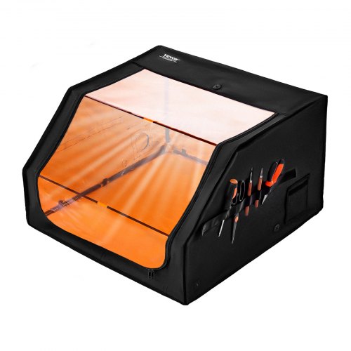 VEVOR Laser Engraver Enclosure, 31.5 x 31.5 x 19.6", Flame Retardant and Fireproof Protective Cover, with Exhaust Fan and Pipe, Insulates Smoke, Noise