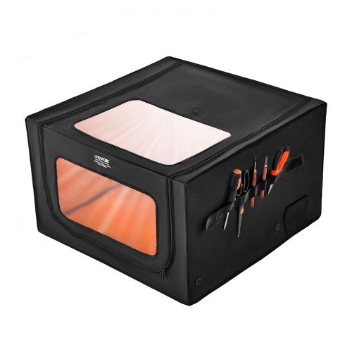 VEVOR Laser Engraver Enclosure, 31.5 x 31.5 x 19.6", Dual-Direction Viewing, Flame Retardant and Fireproof Protective Cover, with Exhaust Fan and Pipe