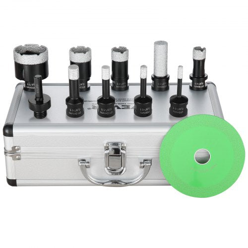 VEVOR Diamond Core Drill Bit Set, 8 PCS 6-8-10-13-19-25-32-50mm Diamond Hole Saw Kit, with Finger Milling Bit Saw Blade and Storage Case for Dry and W