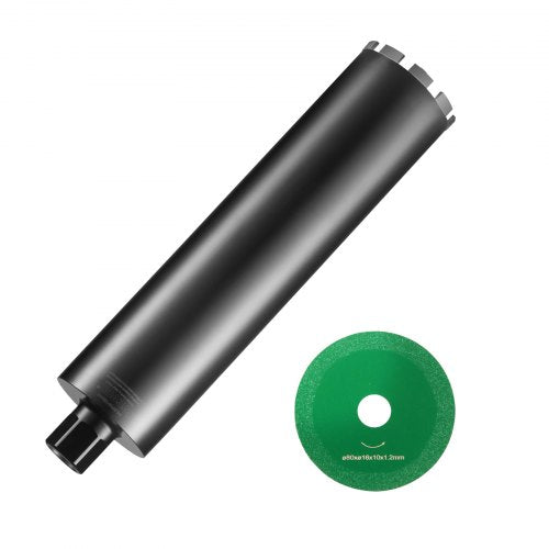 VEVOR Core Drill Bit, 4.25" Wet Diamond Core Drill Bits, 14" Drilling Depth Concrete Core Drill Bit with Saw Blade, 1-1-4"-7 Inner Thread, Laser Weldi