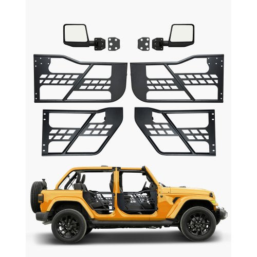 VEVOR Jeep Tube Doors, 4-Door, Hunting Style Jeep Tubular Door with DOT Certified Rear View Mirrors, Jeep Doors with Rubber Pads & Toughened Steel Tub