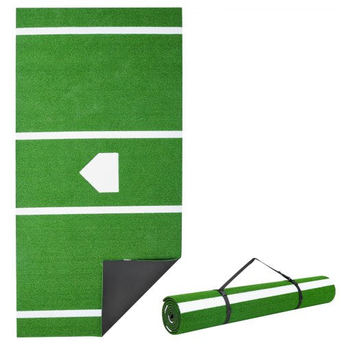 VEVOR Baseball Hitting Mat, 366x183cm Batting Cage Mat, Batters Box Turf Mats, Softball Batting Practice Equipment with Home Plate and Anti Fade Turf,
