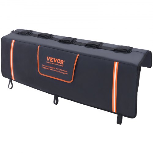 VEVOR Tailgate Bike Pad, 53" Truck Tailgate Pad Carry 5 Mountain Bikes, Upgraded Grooves Tailgate Protection Pad with Reflective Strips and Tool Pocke