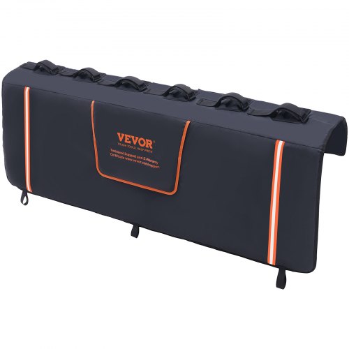 VEVOR Tailgate Bike Pad, 62" Truck Tailgate Pad Carry 6 Mountain Bikes, Upgraded Grooves Tailgate Protection Pad with Reflective Strips and Tool Pocke