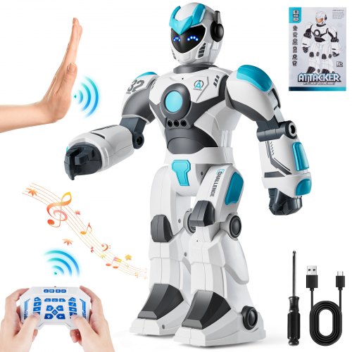 VEVOR RC Robot Toys for Kids, 2.4GHz Gesture Sensing Programmable Remote Control Smart Robot with Voice Control, Interactive Singing Dancing Robot for