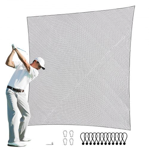 VEVOR Golf Net, 10x10ft Golf Practice Net, Indoor Hitting Net for Golf, Baseball, Hockey, Soccer, Heavy Duty Nylon DIY Ball Net, Sports Netting Barrie