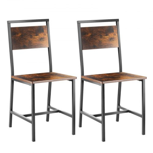 VEVOR Dining Chairs Set of 2, Wooden Table Chairs with Metal Frame and Backrest, Easy to Assemble Leather Side Chair, Modern Farmhouse Walnut Chair fo