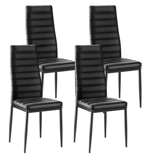 VEVOR Modern Dining Room Accent Chairs Set of 4, Upholstered Leather Side Chair for Dining Tables, Space-Saving Kitchen Table Chair with Thick Cushion