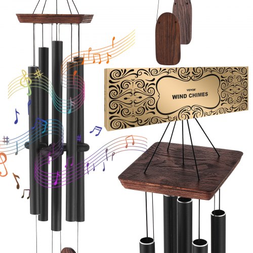 VEVOR Wind Chimes for Outside, 48 in, Deep Tone Wind Chimes with 5 Tubes, Unique Large Memorial Wind Chimes for Anniversary, Amazing Outdoor Decor for