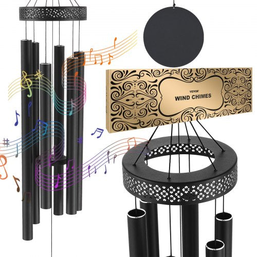 VEVOR Wind Chimes for Outside, 58 in, Deep Tone Wind Chimes with 6 Tubes, Unique Large Memorial Wind Chimes for Anniversary, Amazing Outdoor Decor for