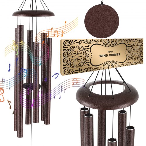 VEVOR Wind Chimes for Outside, 45 in, Deep Tone Wind Chimes with 6 Tubes, Unique Large Memorial Wind Chimes for Anniversary, Amazing Outdoor Decor for