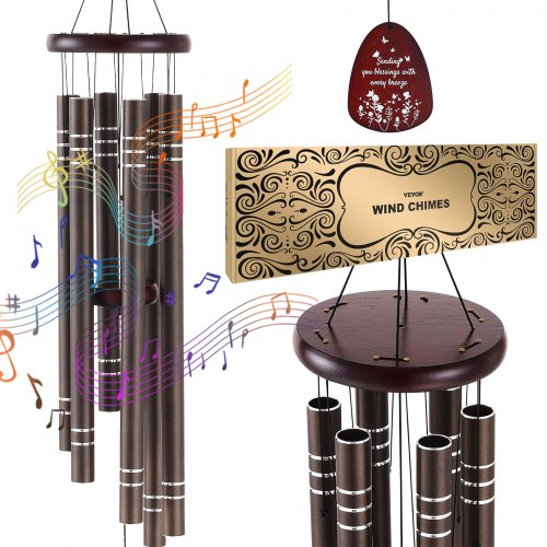 VEVOR Wind Chimes for Outside, 42", Deep Tone Wind Chimes with 6 Tubes, Unique Large Memorial Wind Chimes for Anniversary, Amazing Outdoor Decor for Y