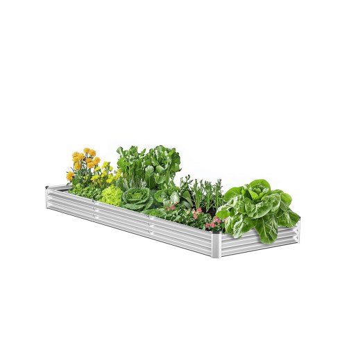 VEVOR Metal Raised Garden Bed, 12 x 4 x 1 ft Outdoor Galvanized Planter Box, with Open Bottom, Large Planter Raised Bed for Gardening Vegetables, Flow