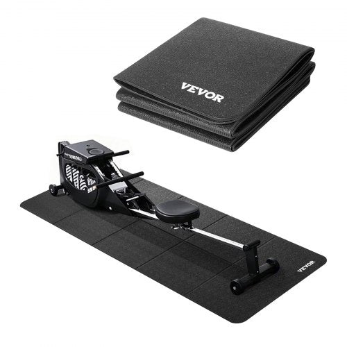 VEVOR Foldable Walking Pad Treadmill Mat, 1-4" Thick, 24" x 68" Exercise Equipment Mat for Elliptical on Carpet Hardwood Floor, High Density PVC Floor