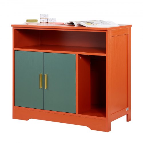 VEVOR Cat Litter Box Enclosure, 79.2 cm Hidden Litter Box Cabinet with Shelf & Storage, Modern Style Indoor Cat Washroom, Wooden Kitty House Furniture