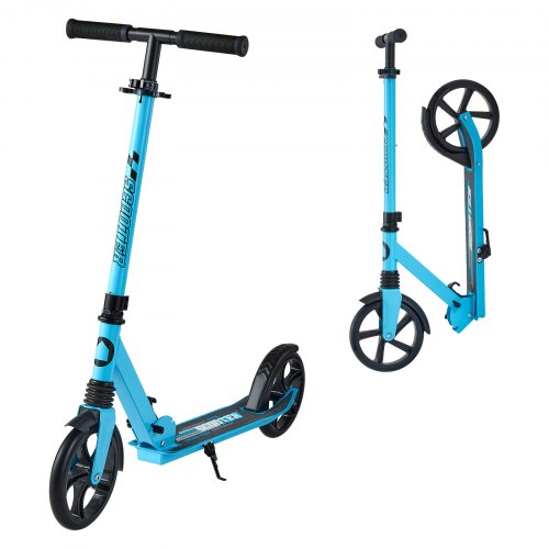 VEVOR Kick Scooter for Kids Ages 8+, Teens & Adults, 2-Wheel Toddler Scooter with Adjustable Height Handlebar, Wide Anti-Slip Deck, Foldable Lightweig