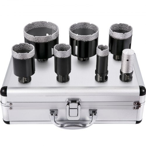 VEVOR Diamond Drill Bits 6-8-10-13-19-25-32-51 mm Diamond Hole Saw Brazed Tile 0.59in Segment Finger Bit SDS Tile Hole Saw Kit with a Blade for Tile C